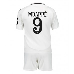 Real Madrid Kylian Mbappe #9 Dětské Domácí dres komplet 2024-25 Krátký Rukáv (+ trenýrky)